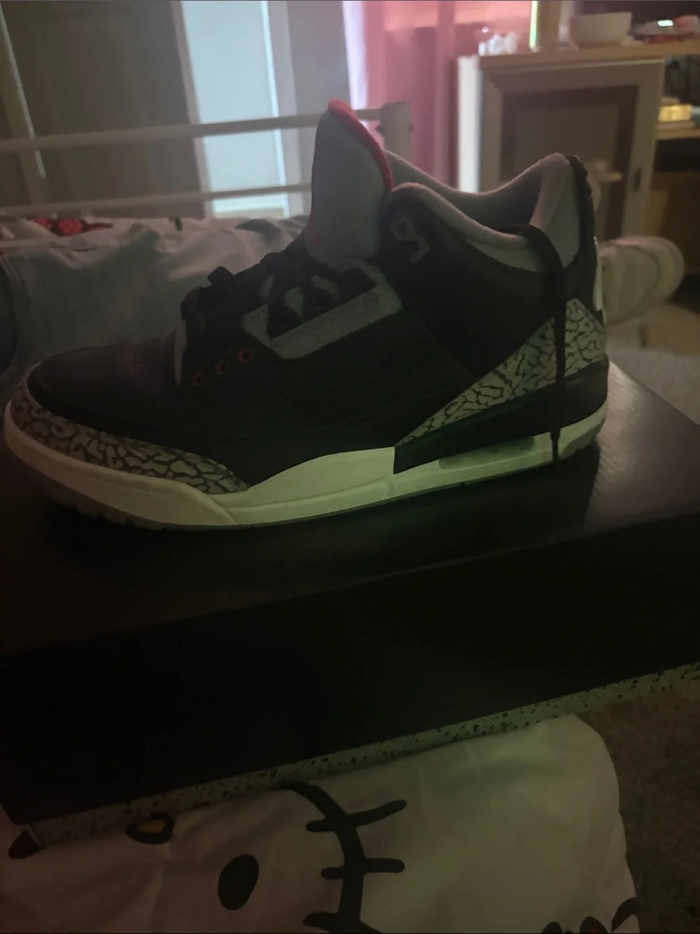 Jordan Men’s Black with Red Accent Retro Sneakers